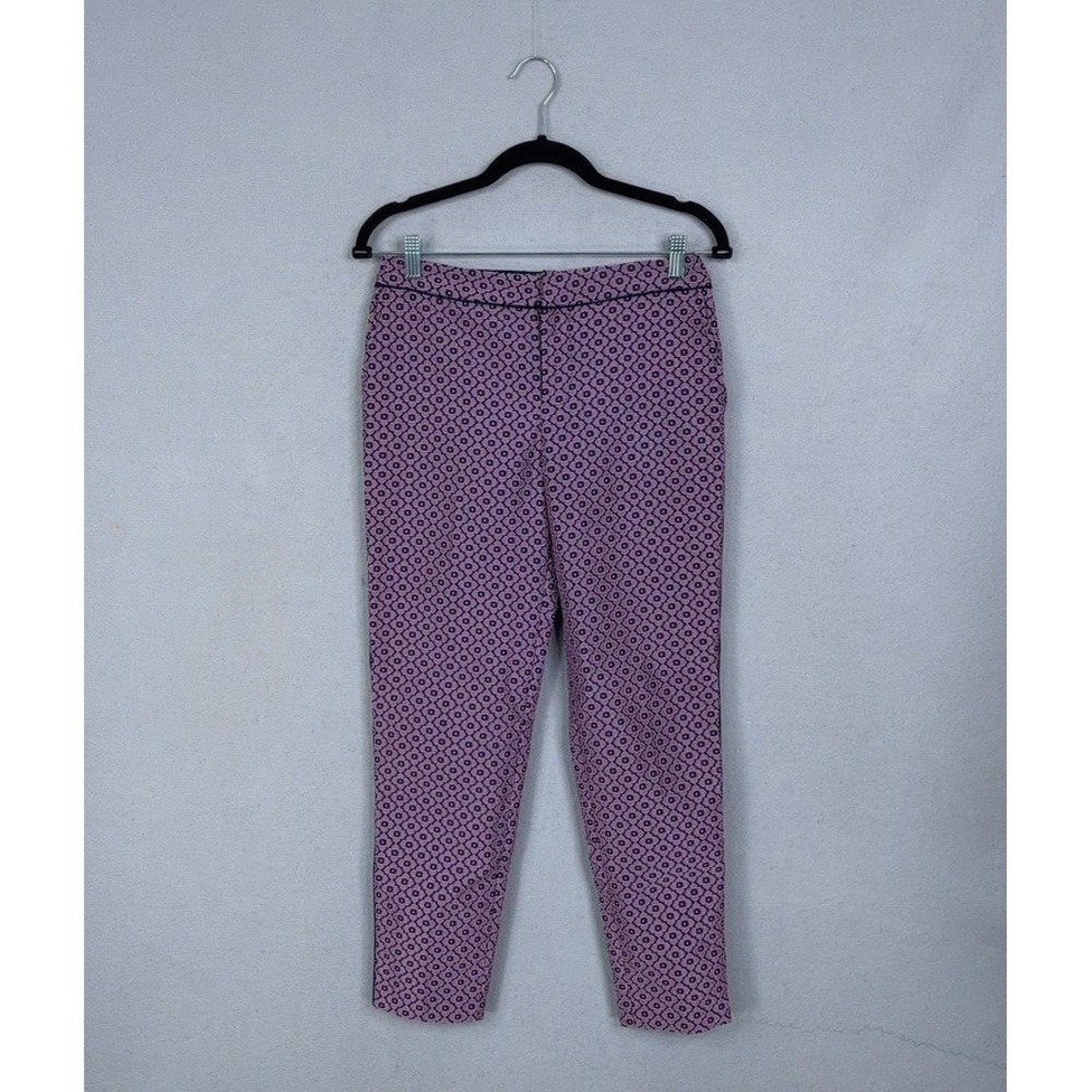 Juicy Couture Pants Womens 0 Purple Floral Geometric Jacquard Ankle Preppy Y2k